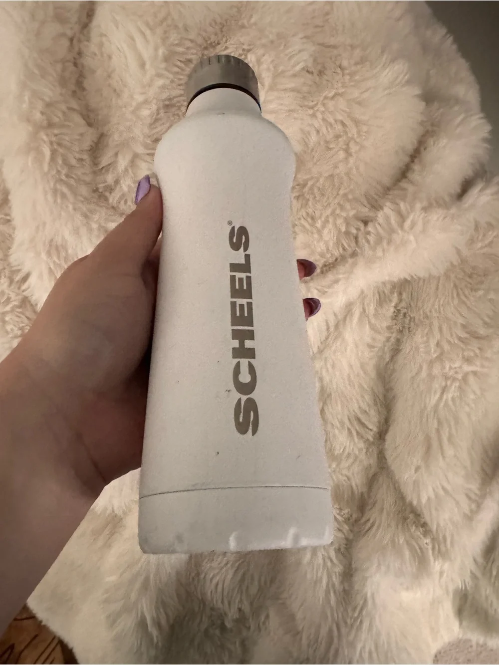 SCHEELS White Insulated Water Bottle with Stainless Cap